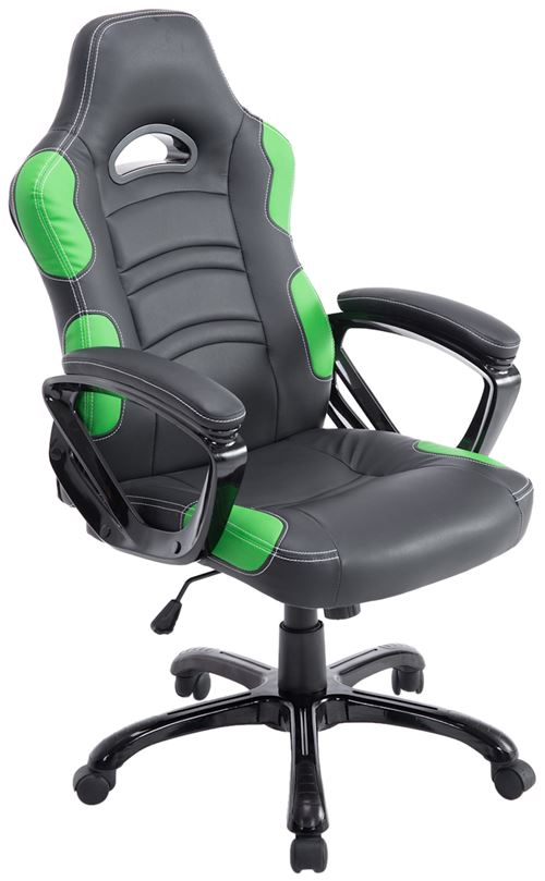 Fauteuil de bureau Ricardo similicuir , Noir / Vert
