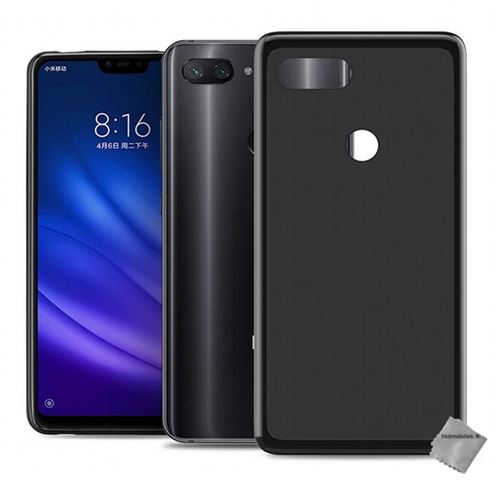 Housse etui coque pochette silicone gel fine pour Xiaomi Mi 8 Lite avec film ecran - NOIR