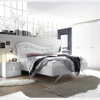 Chambre Complete Adulte Blanc Et Chrome Maelle 2 L 160 X P 200