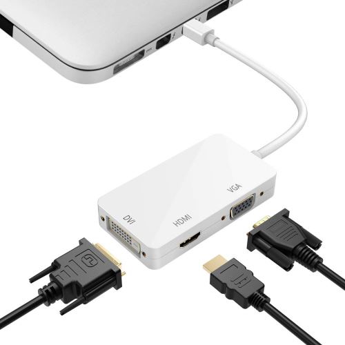 VSHOP® Mini DisplayPort (Thunderbolt) à HDMI/DVI/VGA mâle à femelle 3 en 1 adaptateur câble Convertisseur mini DisplayPort