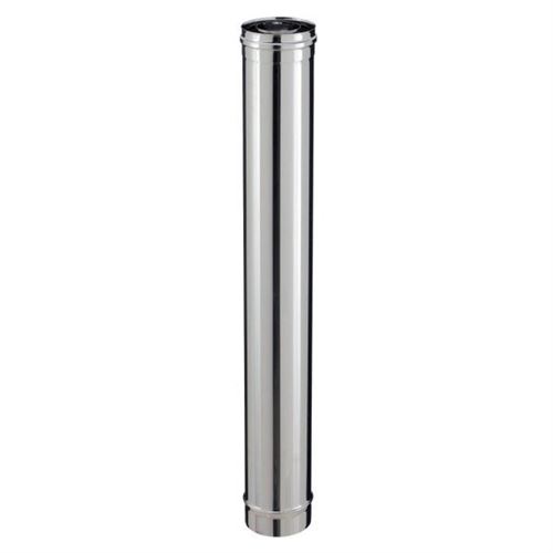 Conduit droit pour poêle à granulés - PGI pour poêles à Pellets - Diamètre 80/130 - Longueur 250 - Finition : inox