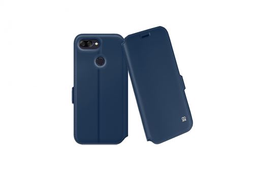 Ibroz Etui Folio Cover Cuir bleu pour Asus ZenFone Max Plus M1 ZB570TL