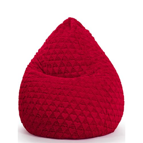 Pouf Fluffy Hearts XL rouge