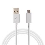 Cable USB Chargeur Blanc pour Samsung Galaxy A6 2018 A600 - Cable Universel Port Micro USB Data Chargeur Synchronisation Transfert Donnees Mesure 1 Metre Phonillico®