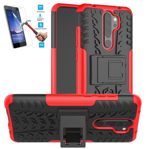 Coque Xiaomi Redmi Note 8 Pro Anti Choc Rouge Avec Film Verre Trempé Housse Etui Antichoc hfs-house®