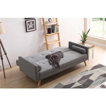 Wooden Canapé Scandinave Convertible 3 Places Gris