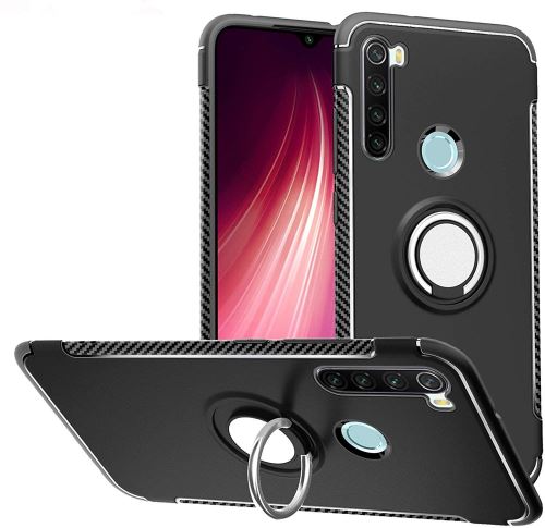 Coque Pour Xiaomi Redmi Note 8 Pro Finger Noir Housse Etui Magnétique Rotatif En Tpu PC hfs-house®