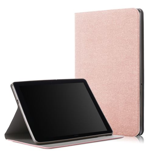 Etui en PU support en tissu flip or rose pour votre Huawei MediaPad T5 10/Honor Pad 5 10.1 pouces/Enjoy Pad 10.1 pouces