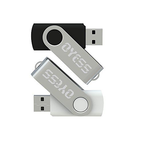 Lot de 2 USB 2.0 Flash Drive 8 Go Noir et Blanc Multi-Pack High Speed Porte-clés Memory Stick Compact Petite par Oyess