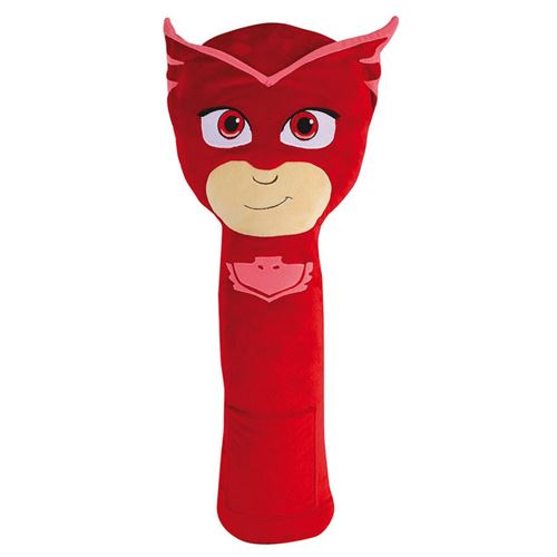 peluche pyjamasques grand protege ceinture coussin rouge pour enfant +/- 19 cm