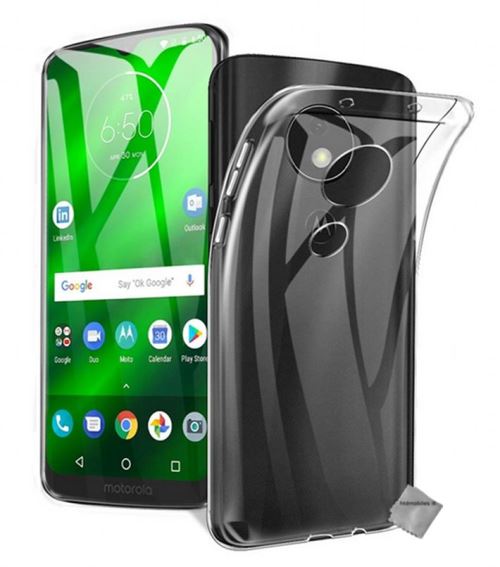 Housse etui coque silicone gel Motorola Moto G7 Power + verre trempe TRANSPARENT TPU - htdmobiles