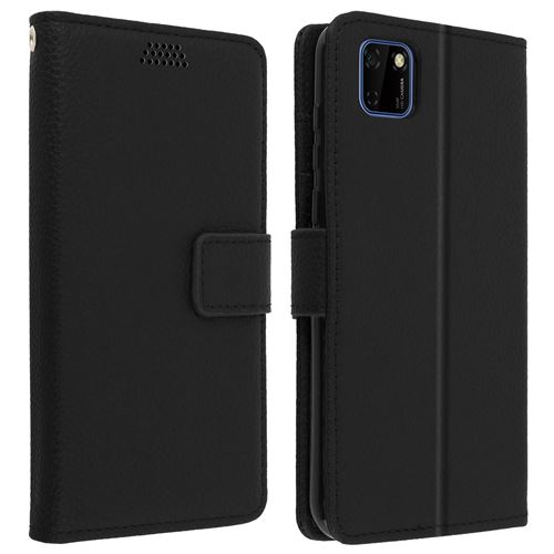Avizar Housse Pour Huawei Y5p Clapet Portefeuille Fonction Stand Noir