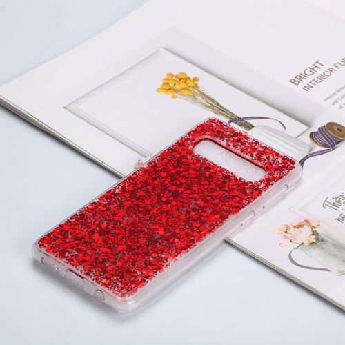 Coque en TPU paillettes de couleur changeante rouge pour votre Samsung Galaxy S10