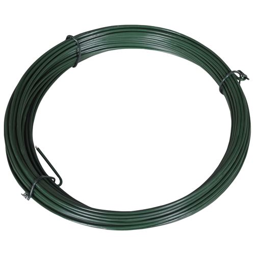 VIDAXL Fil de liaison de cl&ocirc;ture 25 m 1,4/2 mm Acier Vert  Vert