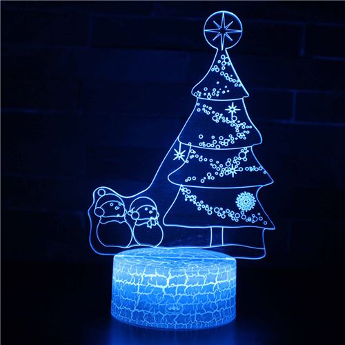 Lampe 3D Tactile Veilleuses Enfant 7 Couleurs avec Telecommande - Noël #652