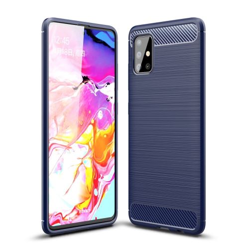 Coque Samsung Galaxy A51 Carbone Bleu Housse Etui En Silicone Gel Souple hfs-house®