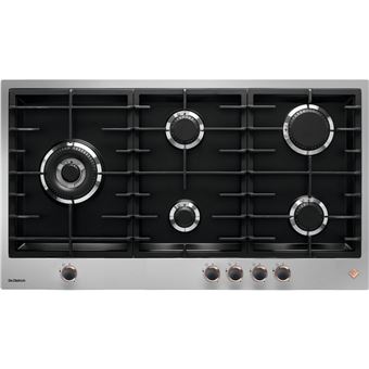 De Dietrich DPE7929XF - Table de cuisson au gaz - 5 plaques de cuisson - Niche - largeur : 86 cm - profondeur : 48 cm - noir/acier inoxydable - inox/noir