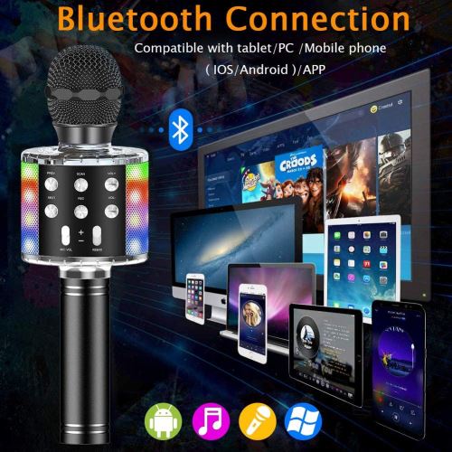 Max KM01 - Micro Karaoké Bluetooth avec Haut-Parleur Intégré, USB