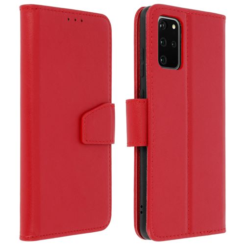 Avizar Housse pour Samsung Galaxy S20 Cuir Porte-carte Fonction Support Premium Rouge