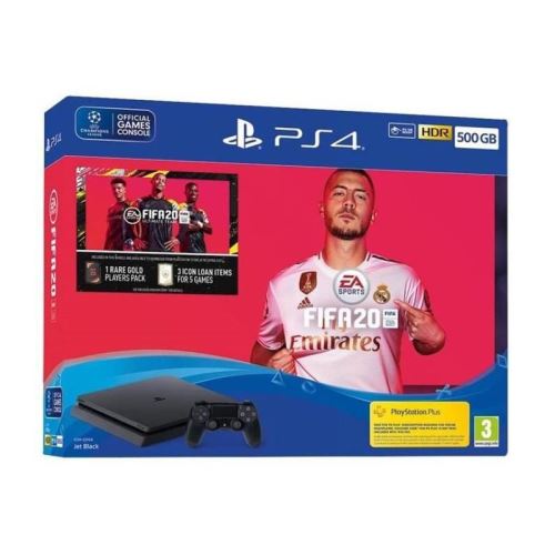 Sony PlayStation 4 - Console de jeux - HDR - 500 Go HDD - noir de jais - FIFA 20