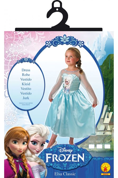 Costume Enfant La Reine Des Neiges Elsa Bleu clair L Deguisement enfant Achat prix fnac