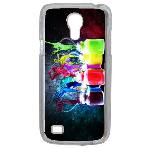Coque Peinture Abstrait Silhouette Compatible Samsung Galaxy S4 Mini Transparent