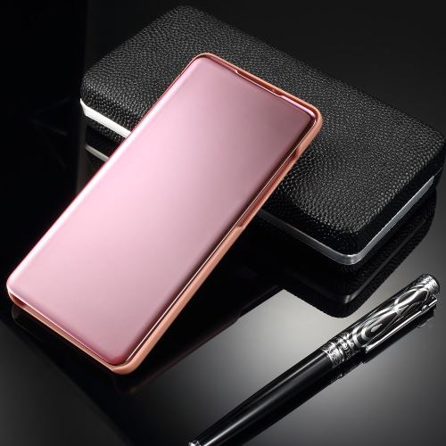 Etui en PU fenêtre de visualisation de la surface du miroir or rose pour votre Huawei P30