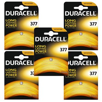 5 x Duracell 377 1.5v Silver Oxide Watch Battery Batteries SR626SW AG4 626  D377 - Piles - Achat & prix