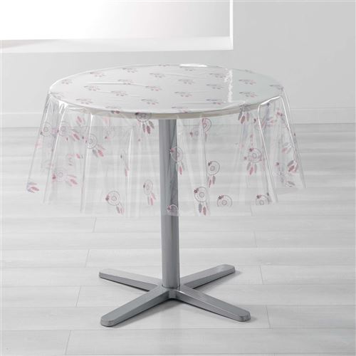 nappe cristal ronde (0) 140 cm pvc imprime 14/100e taos