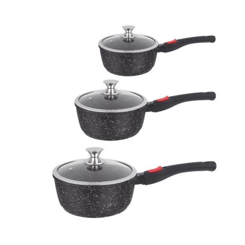 Serie 3 Casseroles 16-18-20 Cm + Couv. Fonte D'alu Kamberg