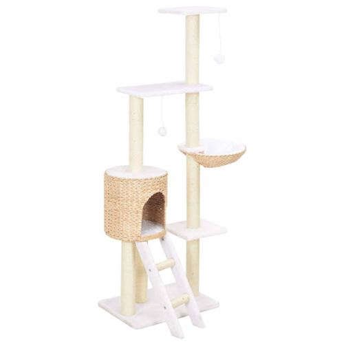 Meilleurs prix pour Arbre à chat griffoir grattoir niche jouet animaux peluché en sisal herbiers marins beige 3702224