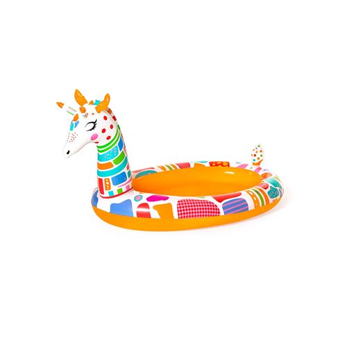 Piscine Hors-sol Gonflable pour Enfants Bestway Girafe 266x157x127 cm avec Spray d'Eau
