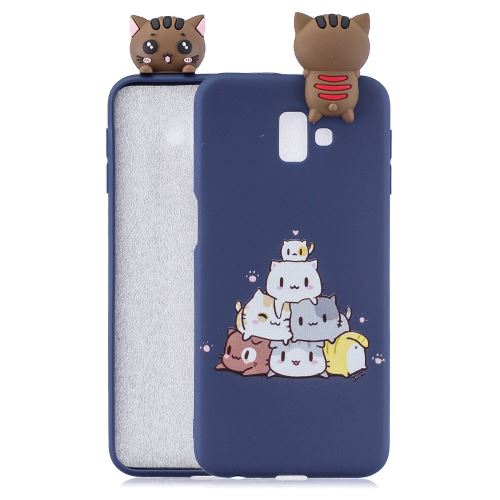 Coque en TPU impression de motifs de poupées mignonnes en 3D chat pour votre Samsung Galaxy J6 Plus