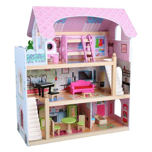 Ak Sport - 0550008 - Maison De Poupées En Bois + Accessoires