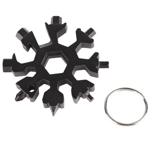 2Pcs 18-en-1 Outil Multifonction flocon de neige carte outil（Noir）