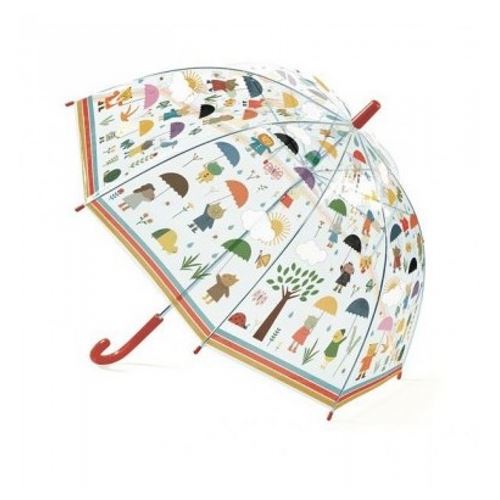 Djeco Beige Parapluie Sous La Pluie Plastique Illustre