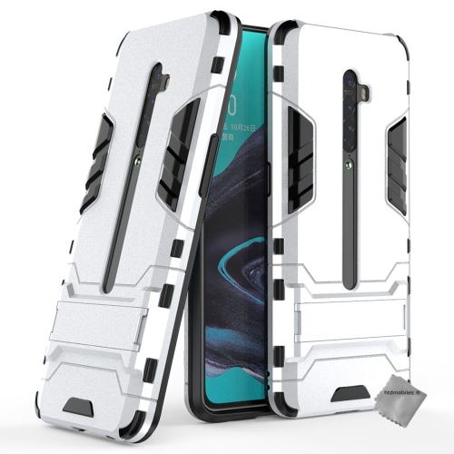Housse etui coque rigide anti choc pour Oppo Reno 2 avec verre trempe - ARGENT