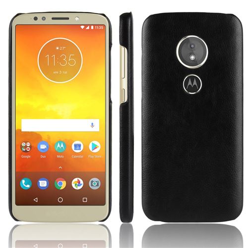 Etui en PU litchi enduit noir pour votre Motorola Moto E5/G6 Play