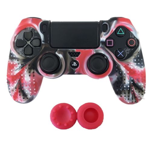 Oem Rouge Coque De Protection En Silicone Avec 2 Caps Pour Manette Ps4/Slim/Pro - Camouflage