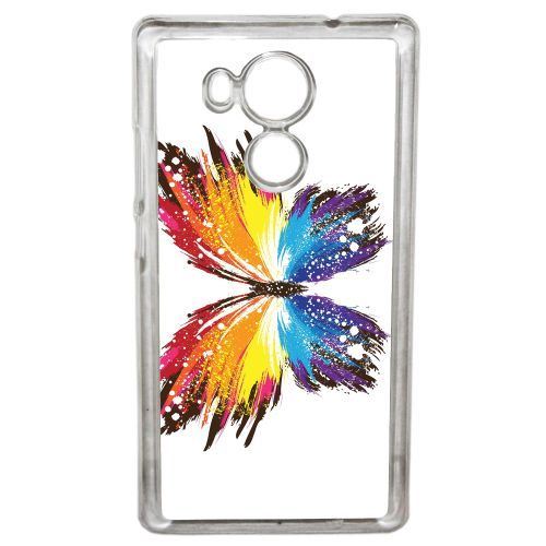 Coque papillon multicolor compatible huawei mate 8 transparent
