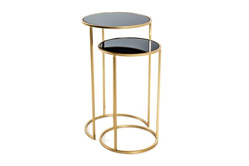 Paris Prix - Lot De 2 Tables D'appoint eddy 60cm Or & Noir