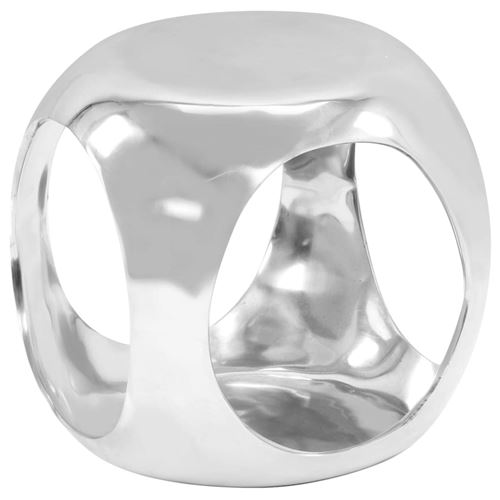 vidaXL Table d'appoint Aluminium moulé 35x35x35 cm Argenté