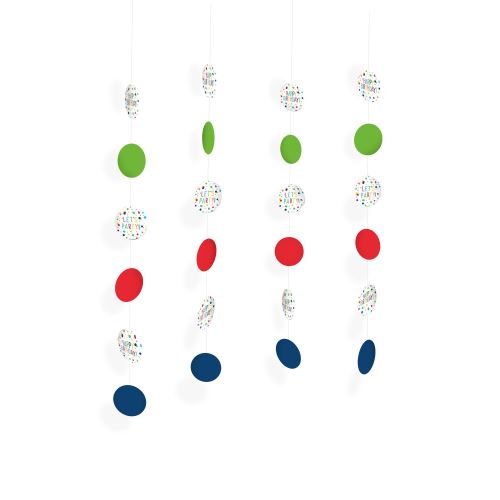 Amscan guirlandes confetti d'anniversaire 130 cm papier 4 pièces