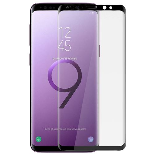 Film pour galaxy s9 protection ecran verre trempé incurvée contours noir 4smarts