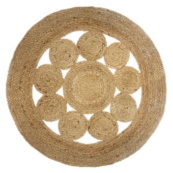 Atmosphera - Tapis ajouré en jute Esra Diam. 80cm - Beige - Esra - 1