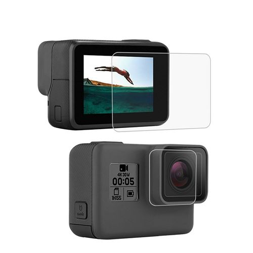 Protecteur d'écran en verre trempé pour Gopro Hero 7 (Convient uniquement au noir)