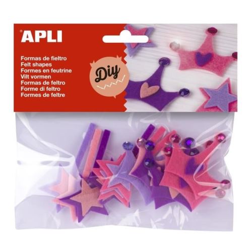 Apli sachet de 12 formes feutrine - princesse 013786