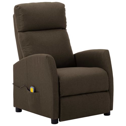 vidaXL Fauteuil de massage inclinable Marron Tissu