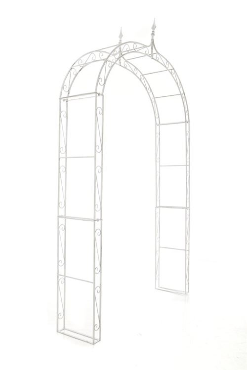 Arche à rosiers Lenz en fer forgé , Blanc antique