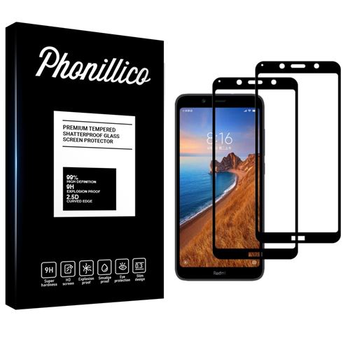 Verre Trempe pour Xiaomi REDMI 7A [Pack 2] Film Transparent Bord Noir Vitre Protection Ecran [Phonillico®]